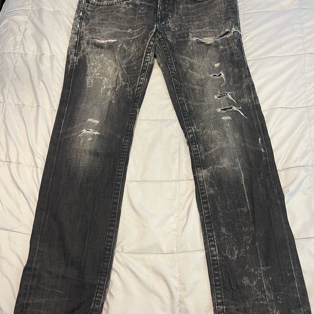 True Religion Distressed Black Men Jeans